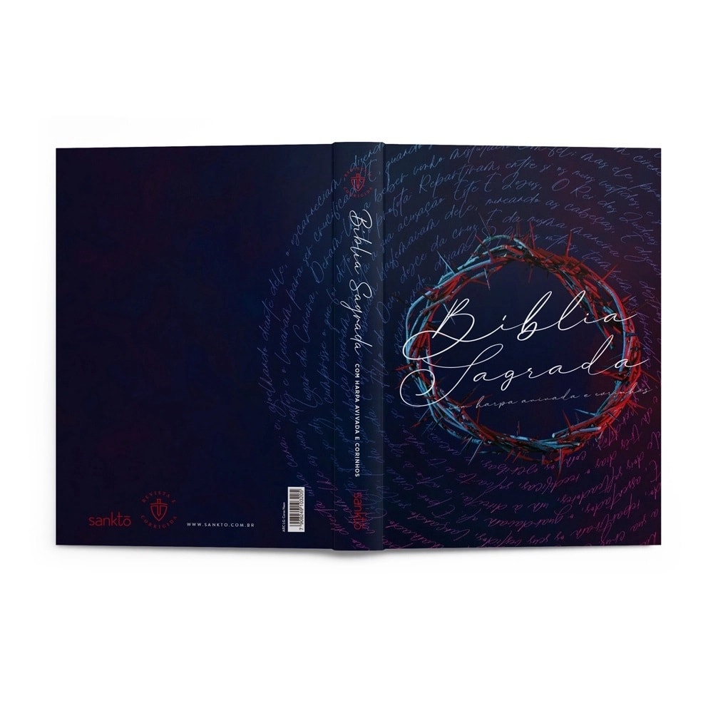 Bíblia Sagrada com Harpa Avivada e Corinhos | ARC | Capa Dura Coroa Neon