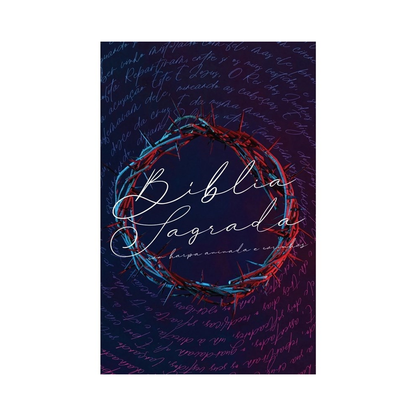 Bíblia Sagrada com Harpa Avivada e Corinhos | ARC | Capa Dura Coroa Neon