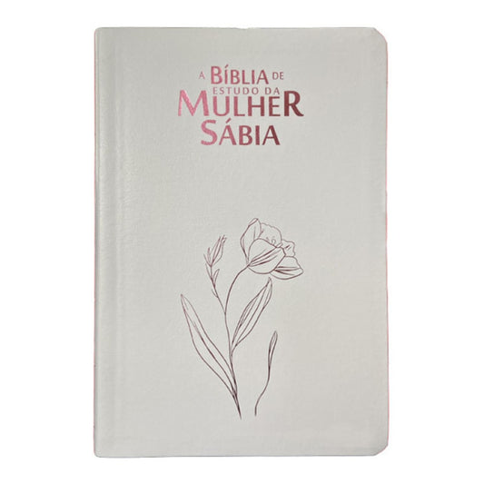 Bíblia de Estudo da Mulher Sábia | ARC | Harpa Avivada | Capa Luxo Magnólia Branca