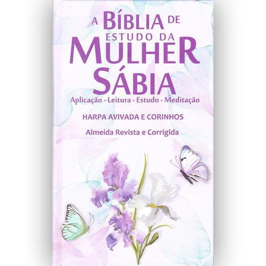 Bíblia de Estudo da Mulher Sábia | ARC | Harpa Avivada | Capa Dura Íris Lilás