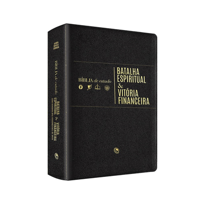 Bíblia de Estudo | Batalha Espiritual e Vitória Financeira | ARC| Capa Luxo Preta