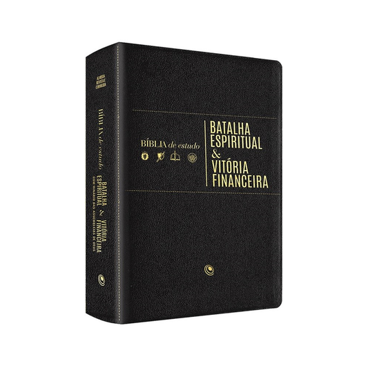 Bíblia de Estudo | Batalha Espiritual e Vitória Financeira | ARC| Capa Luxo Preta