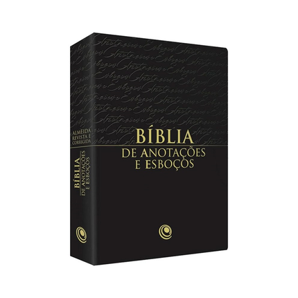 Bíblia para Anotações e Esboços | ARC | Capa Luxo Preta