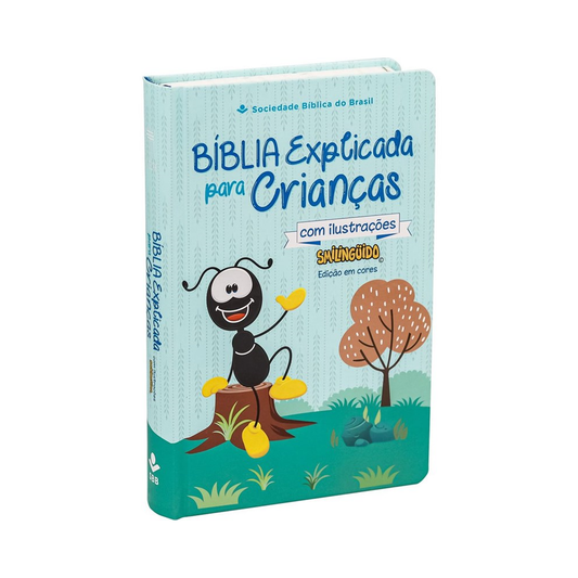 Bíblia Explicada Para Crianças | Smilinguido| NTLH | Capa Dura Azul