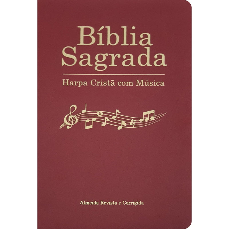 Bíblia Sagrada Harpa Cristã com Música | ARC | Capa Vinho