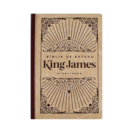 Bíblia de Estudo King James | KJA Letra Grande | Vinho e Bege