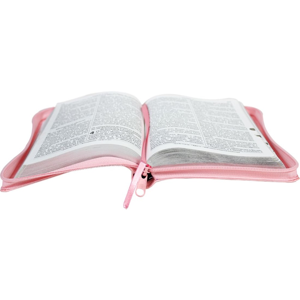 Bíblia Sagrada Rosa | ARC | Letra Gigante | Capa Luxo Zíper