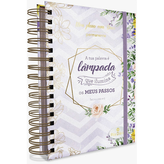 Planner Meu plano com Deus | Tua Palavra é Lâmpada | Capa Dura Espiral