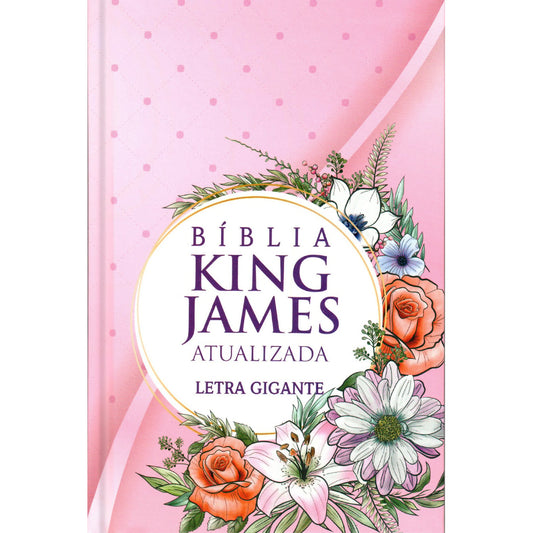Bíblia King James Atualizada Flores Poa | KJA | Letra Gigante | Capa Dura