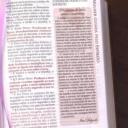 Bíblia de Estudo para Mulheres | BKJ 1611 | Letra normal | Capa Luxo Marrom