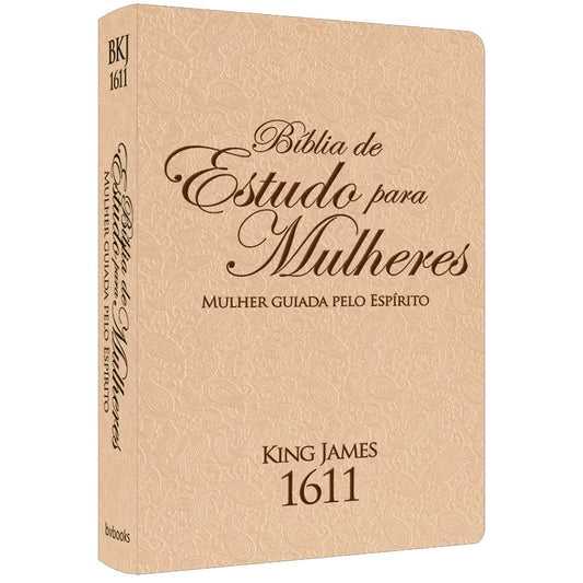 Bíblia de Estudo para Mulheres | BKJ 1611 | Letra normal | Capa Luxo Rose e Preto