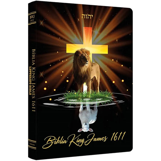 Bíblia King James 1611 Ultra Fina Lettering Bible | Letra Normal | Capa Leão e Cordeiro