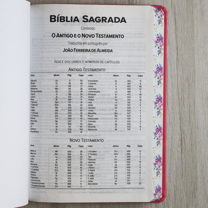 Bíblia Sagrada Slim | ARC | Capa Luxo Rosa