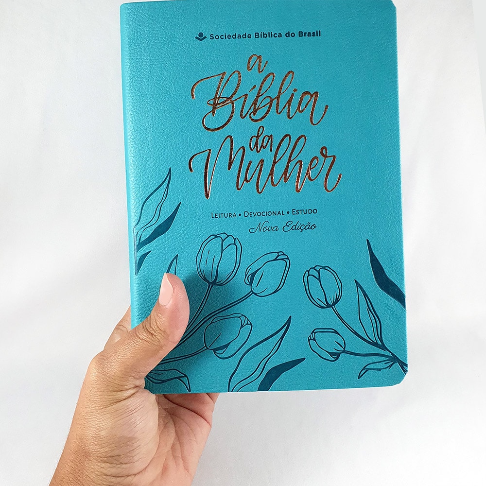 A Bíblia da Mulher | Compacta | NAA | Capa Luxo Turquesa