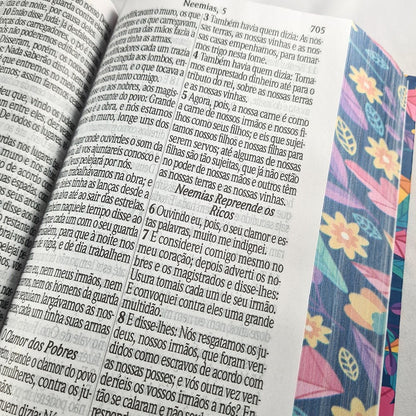 Bíblia Sagrada Letra Jumbo | ARC | Capa Dura Folhagem Azul