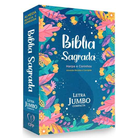 Bíblia Sagrada Letra Jumbo | ARC | Capa Dura Folhagem Azul