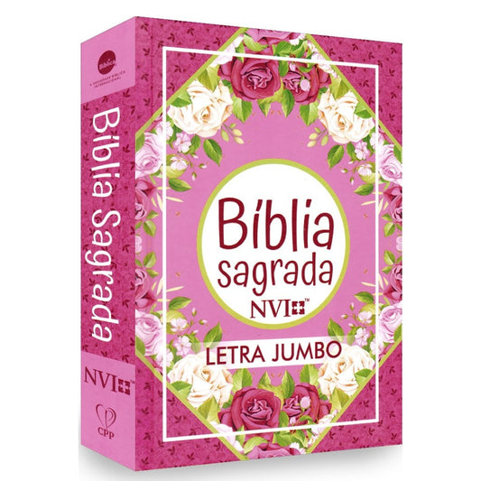 Bíblia Sagrada Letra Jumbo | NVI | Capa Dura Rosa Geométrica