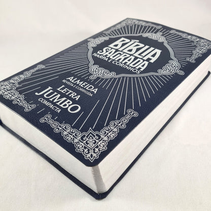 Bíblia Sagrada Letra Jumbo | ARC |  Harpa Avivada | Capa Covertex Azul