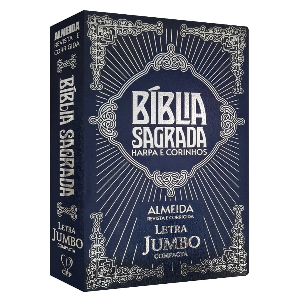 Bíblia Sagrada Letra Jumbo | ARC |  Harpa Avivada | Capa Covertex Azul