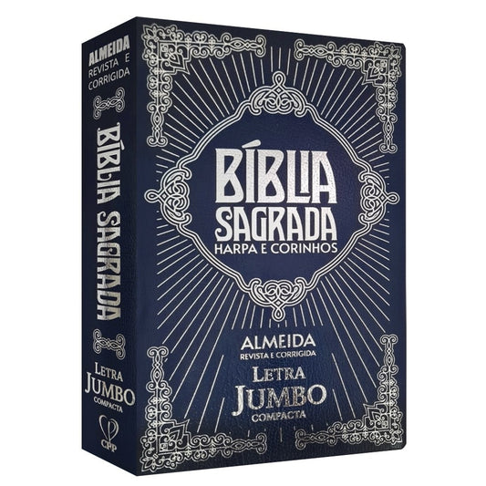 Bíblia Sagrada Letra Jumbo | ARC |  Harpa Avivada | Capa Covertex Azul