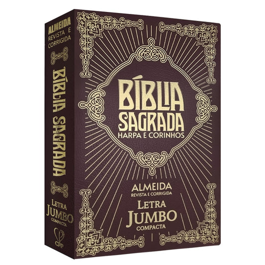 Bíblia Sagrada Letra Jumbo | ARC |  Harpa Avivada | Capa Covertex Bordo