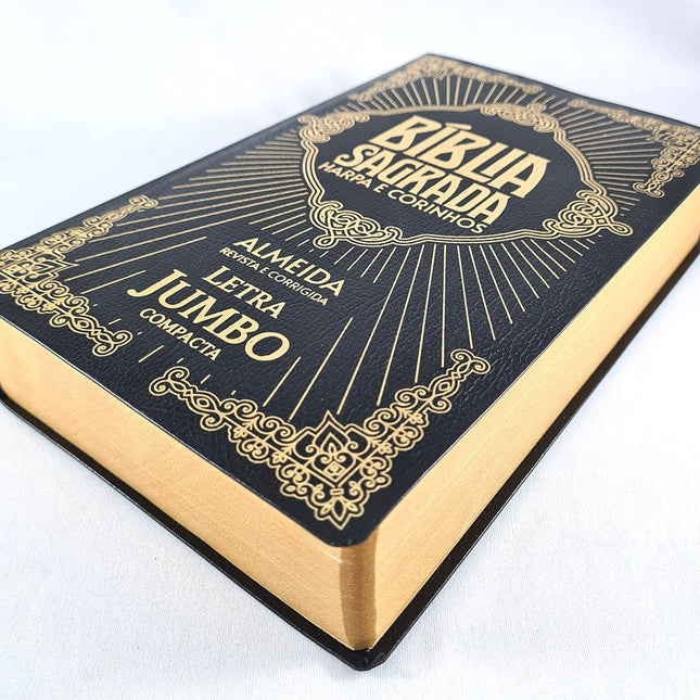 Bíblia Sagrada Letra Jumbo | ARC |  Harpa Avivada | Capa Covertex Preta