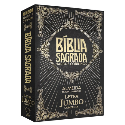 Bíblia Sagrada Letra Jumbo | ARC |  Harpa Avivada | Capa Covertex Preta