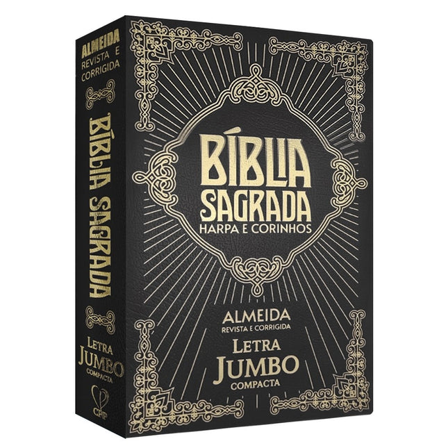 Bíblia Sagrada Letra Jumbo | ARC |  Harpa Avivada | Capa Covertex Preta