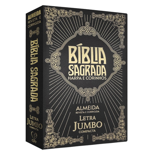 Bíblia Sagrada Letra Jumbo | ARC |  Harpa Avivada | Capa Covertex Preta