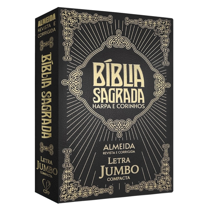 Bíblia Sagrada Letra Jumbo | ARC |  Harpa Avivada | Capa Covertex Preta