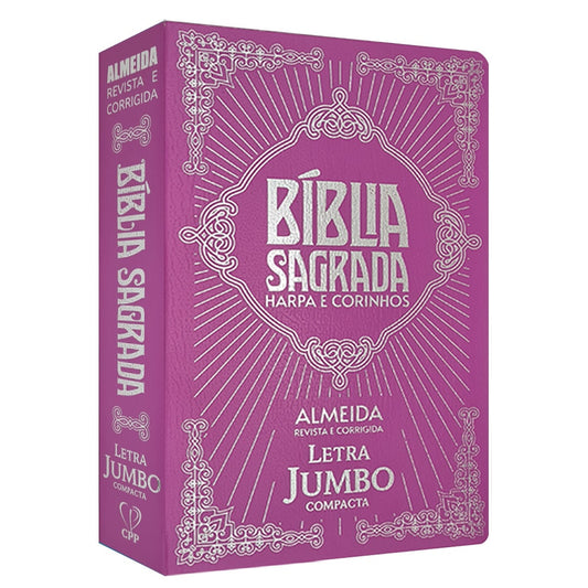 Bíblia Sagrada Letra Jumbo | ARC |  Harpa Avivada | Capa Covertex Pink