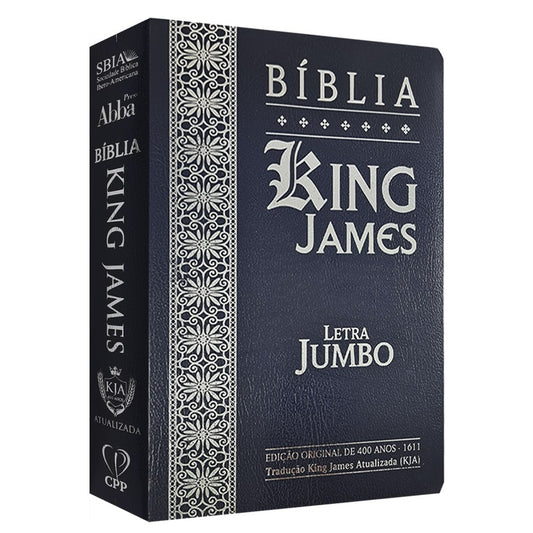 Bíblia King James Atualizada | KJA | Letra Jumbo | Capa Cover Book Azul