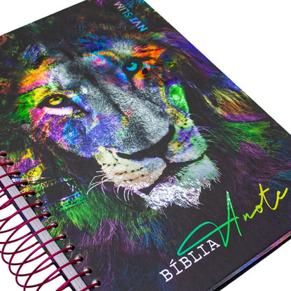 Bíblia Anote Slim | NVT | Capa Espiral Leão color