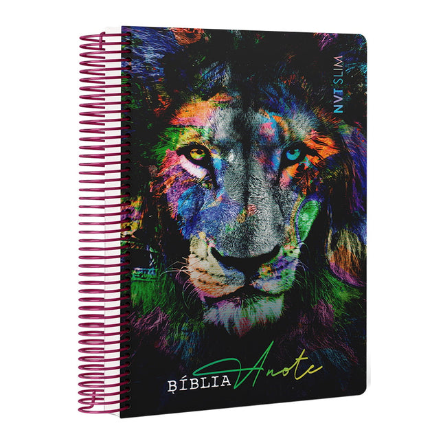 Bíblia Anote Slim | NVT | Capa Espiral Leão color