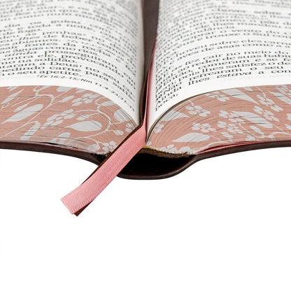 Bíblia Sagrada | Letra Supergigante | ARC | Capa Luxo Rosa e Marrom