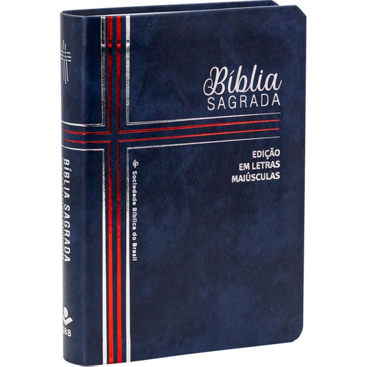 Bíblia Sagrada | Edição com  Letras Maiúsculas | NTLH | Capa Luxo Azul
