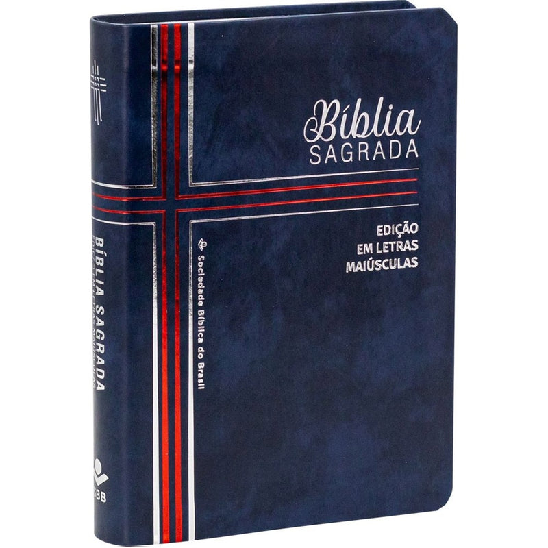 Bíblia Sagrada | Edição com  Letras Maiúsculas | NTLH | Capa Luxo Azul