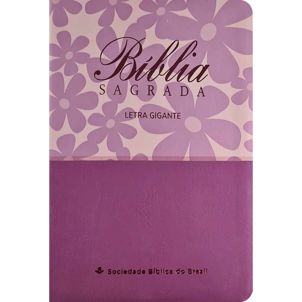 Bíblia Sagrada | Letra Gigante | NAA | Capa Luxo Primavera Violeta
