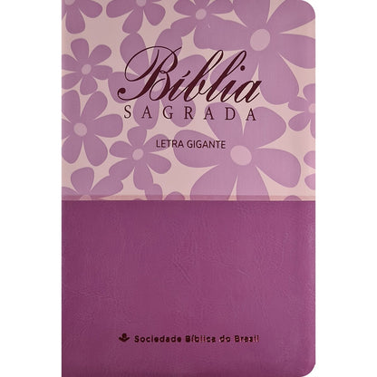 Bíblia Sagrada | Letra Gigante | NAA | Capa Luxo Primavera Violeta