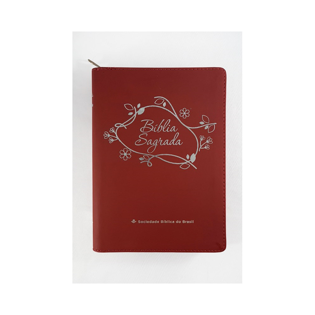 Bíblia Sagrada | ARC | Letra Grande | Capa Vinho Luxo c/Ziper