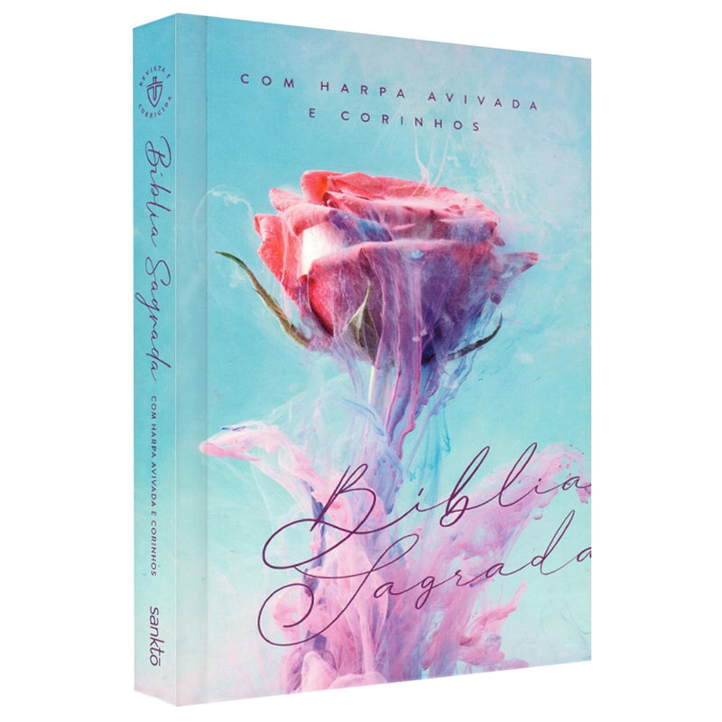 Bíblia Sagrada com Harpa Avivada e Corinhos Rosa de Saron | ARC | Letra Normal | Capa Dura