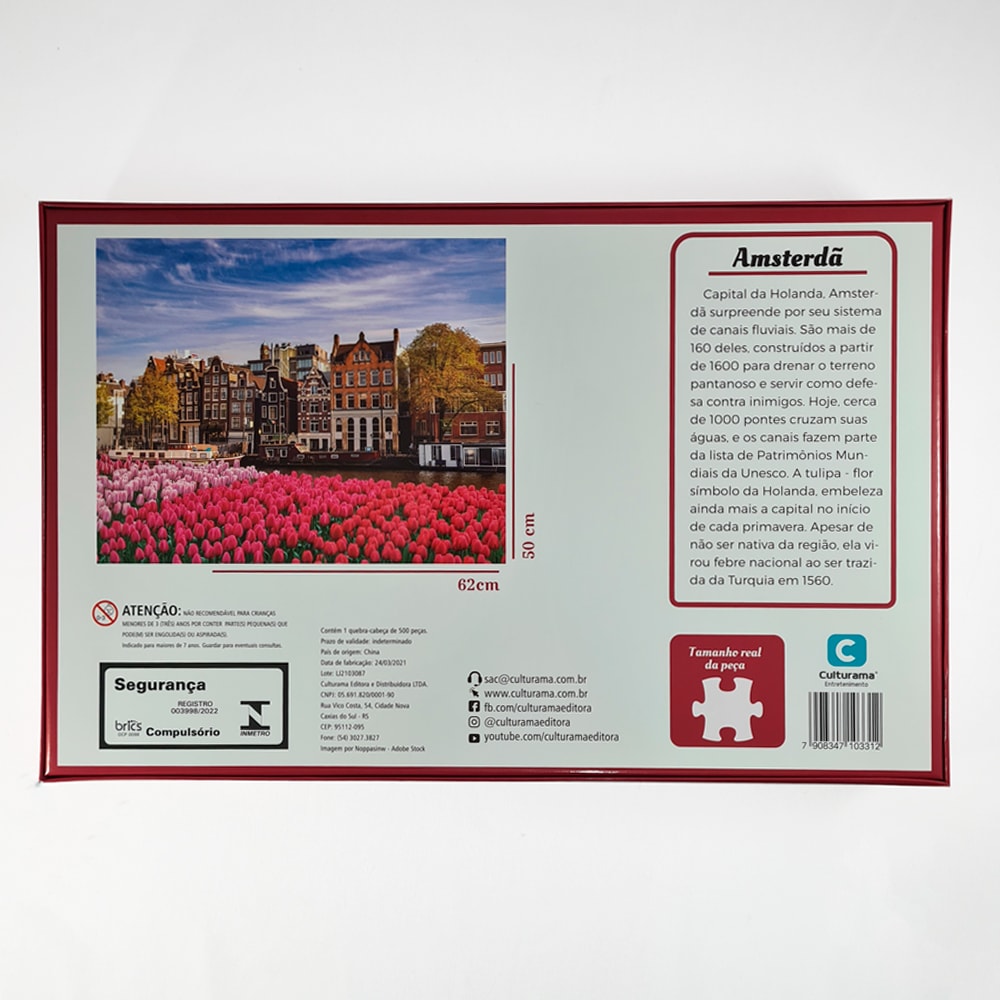 Quebra-Cabeça 500 peças | Amsterdã | Culturama