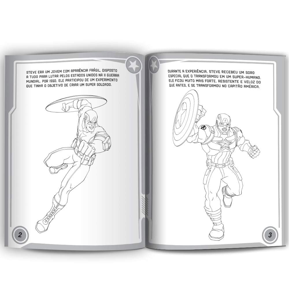 Capitão América | Ler e Colorir