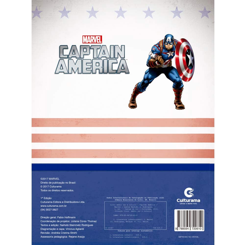 Capitão América | Ler e Colorir