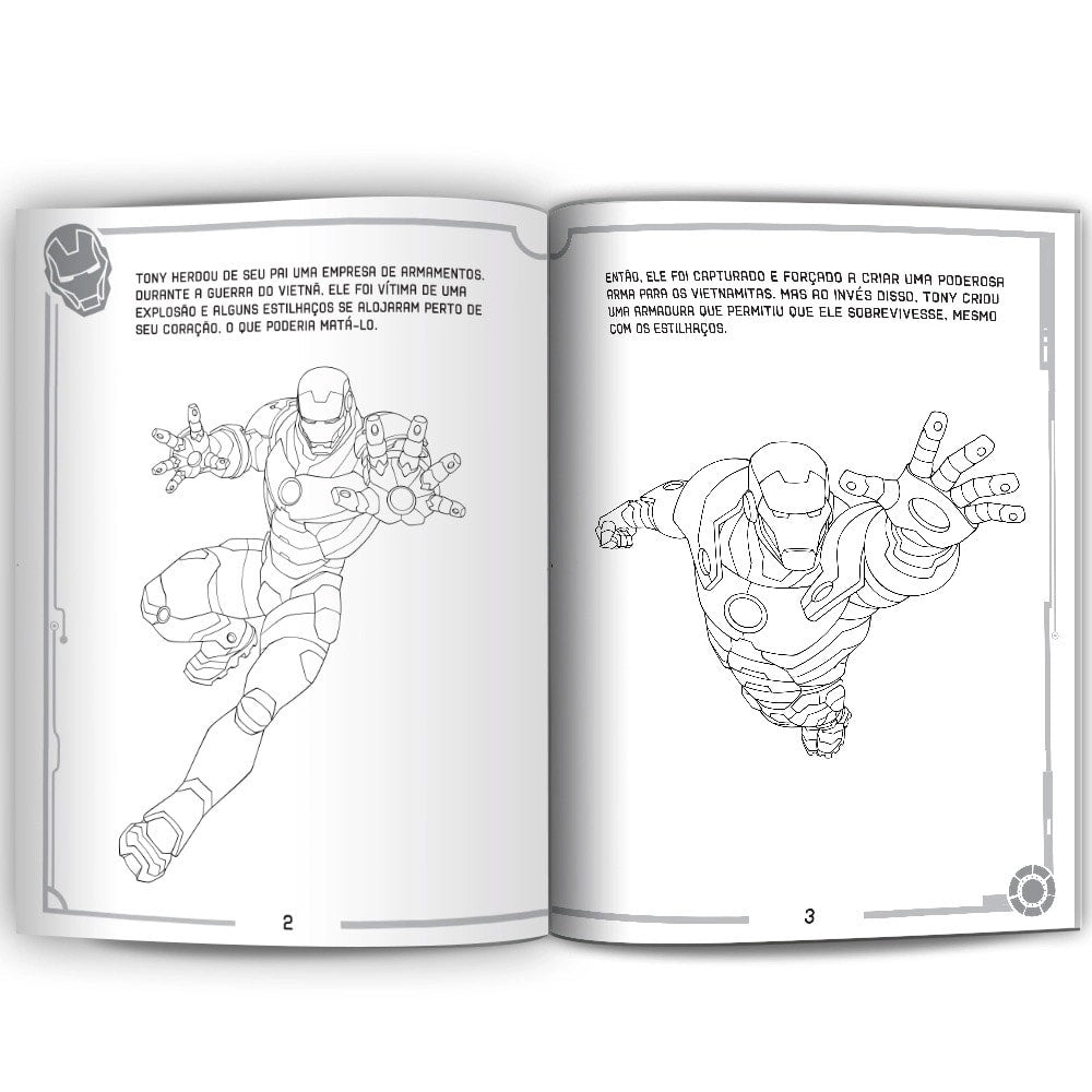 Homem de Ferro | Ler e Colorir Médio