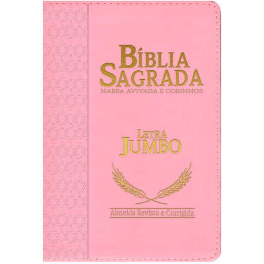 Bíblia Sagrada Compacta | ARC | Letra Jumbo | Luxo Rosa c/ Índice