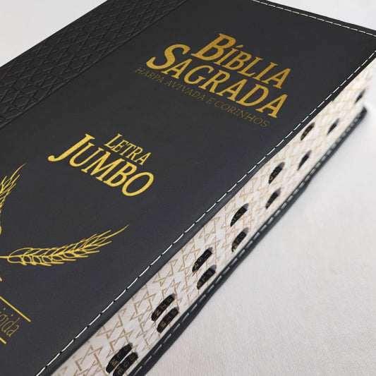 Bíblia Sagrada Compacta  | ARC | Letra Jumbo | Luxo Preta c/ Índice