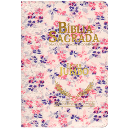 Bíblia Sagrada Compacta | ARC | Letra Jumbo | Luxo Floral c/ Índice