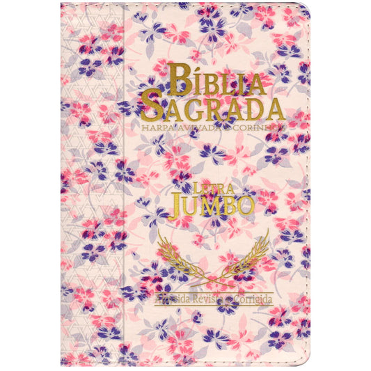 Bíblia Sagrada Compacta | ARC | Letra Jumbo | Luxo Floral c/ Índice
