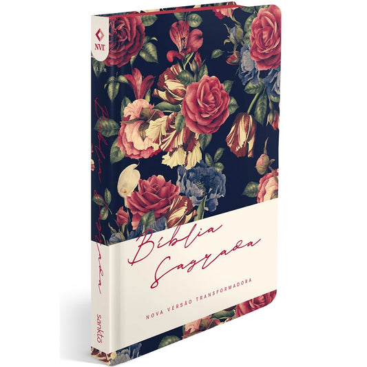 Bíblia Sagrada Slim Rosas | NVT | Letra Maior | Capa Flexível